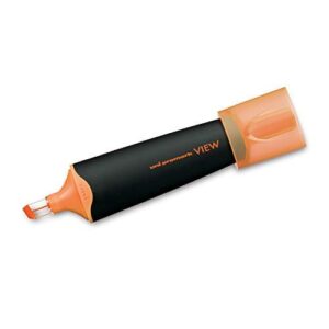 Uniball USP-200 Promark View Highlighter Pen (F Orange, 5mm Chisel Tip, Pack of 1)