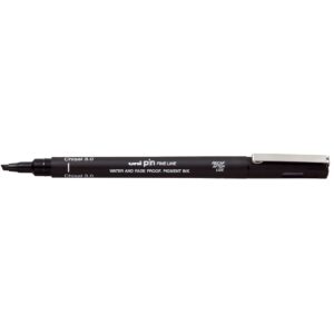 Uniball PIN-200S Chisel 3.0 mm Fine Line Markers (Black, Pack of 1×3)