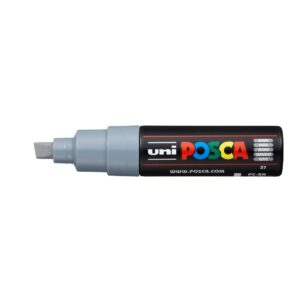 Uniball Posca PC-8K Bold Point Chisel Shaped 8.0 mm Marker Pen (Grey, Pack of 1)
