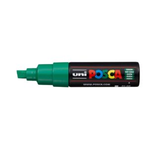 Uniball Posca PC-8K Bold Point Chisel Shaped Marker Pen (8.0 mm, Green Ink, Pack of 1)