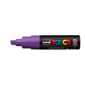 Uniball Posca PC-8K Bold Point Chisel Shaped Marker Pen (8.0 mm, Violet Ink, Pack of 1)