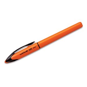 Uniball UBA-188-ELM Air Micro Roller Ball Pen (0.7mm, Orange Body, Blue Ink, Pack of 1×6 nos)