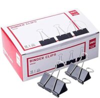 Deli W38561 Binder Clips, 51 MM , Black Body, Pack of 12 X 3 NOS
