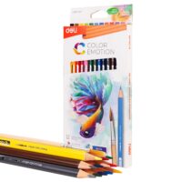 DELI WC00700 Color Pencil, Wooden Color Pencil, Pencil,Set of 12, Pack of 1