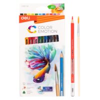 DELI WC00700 Color Pencil, Wooden Color Pencil, Pencil,Set of 12, Pack of 1