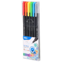 DELI EQ900-06 Fine Liner, Sketch Pen, 6 Pcs Set , pack of 1