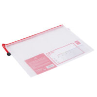 DELI W5654 Pvc Mesh Zip Bag, Zip Bag, Assorted Zip Bag, Size A4, Pack of 5