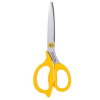 Deli W77762 Scissor, 210 MM Yellow Body, Plastic Grip, Steel Scissor, Pack of 1