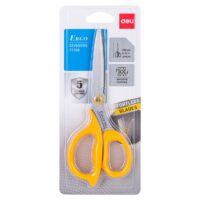 Deli W77762 Scissor, 210 MM Yellow Body, Plastic Grip, Steel Scissor, Pack of 1