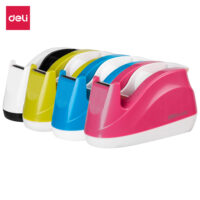 Deli W808 Tape Dispenser, Assorted Body, Pack of 2