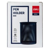 Deli W909 Mesh Pen Holder, Pen Holder, Black Body, Pack of 1