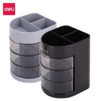 Deli W9147 Desk Organizer, Pen Holder, 6 Comparment, Pack of 2