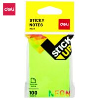 Deli Wa02202 3″X2″ Sticky Notes Neon Assorted Color , Pack Of 2