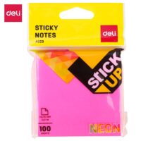 Deli WA02302 Sticky Note 3 x 3, Body Color Neon, Pack of 2