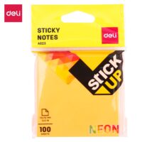 Deli WA02302 Sticky Note 3 x 3, Body Color Neon, Pack of 2