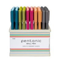 Pentonic Colors Ball Pen, Blue Ink, Assorted Body, 100 Pcs Jar , Pack of 1