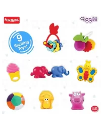 Giggles Plastic Gift Set Premium (9 Toys) Multi-Colour, for kids