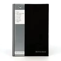 PUKKA PAD Black Casebound A5 Pad, Single Ruled, 192 Pages, 90 GSM