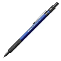 Scrikss Graph-X 0.7mm Mechanical Pencil with 2B Lead, Metallic Blue Brass Plated, Interchangeable Mini Eraser, Push Mechanism - 86183