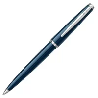 Scrikss Vintage 33 Glossy Navy Blue Ball Point Pen, Upper & Lower Body Made Of Acrylic Carbon Fiber, Chrome Trims, Click Mechanism, Jumbo Type Refill, Classic Collection 57572