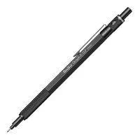 Scrikss Office Graph-X Matte Black Mechanical Pencil with 0.7mm Lead of Grade 2B, Mini Interchangeable Eraser, Push Mechanism, Black Plated Swing Grip, 71325