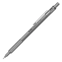 Scrikss Graph-X 0.7mm Mechanical Pencil with 2B Lead, Satin Grey Brass Plated, Interchangeable Mini Eraser, Push Mechanism – 71349
