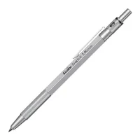 Scrikss Office Graph-X Satin Chrome Plated Mechanical Pencil With 2.0 mm Lead, 2B Grade, Mini Removable Sharpener, Push Mechanism, Titanium Plated, Swing Grip, 66314