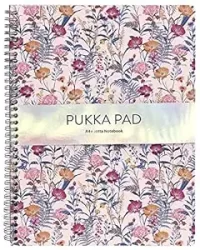 Pukka Pad A4 Size, Cream Bloom Range Jotta Notebook Notepad Diary Ruled, 160 Pages, 80gsm, Silver Wire, Rounded Corners, Page Perforation, 4 Hole Punched