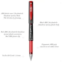 Scrikss Office Broadline 1.0mm Gel Pen – Fast Dry Gel Ink, Smooth Writing – Set of 12 Pens – Red