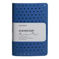 Zequenz Classic 360 Degree Air Hand Bound Soft Cover A6- Size Dotted 9x14 Journal Notebook Diary with Blue Cover & White Premium Paper, 256 Pages for Notes Writing Doodling