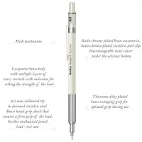 Scrikss 0.5mm Mechanical Clutch Lead Pen Pencil | Ivory | Graph-X Series