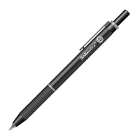 Scrikss Twist 0.5mm Mechanical Pencil with Lead, Matte Black Plated Aluminium Body, Interchangeable Mini Eraser, Push Mechanism, Retractile Function - Grey