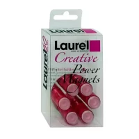 Laurel Power Cylinder Fridge Strong Magnet 14x25mm for Fridge Door Magnetic Map Screen Door Bulletin Notice White Board Attach Note Card Pen Scissors Keys to Filing Cabinet 6 Pieces Pink Colour