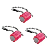 Laurel Power Cylinder Strong Magnet with Chain 14x25mm for Fridge Door Magnetic Map Screen Door Bulletin Notice White Board Attach Note Card Pen Scissors Keys to Filing Cabinet 3 Pieces Pink Colour