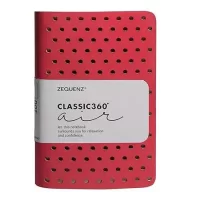 Zequenz Classic 360 Degree Air Hand Bound Soft Cover A6- Size Dotted 9x14 Journal Notebook Diary with Red Cover & White Premium Paper, 256 Pages for Notes Writing Doodling