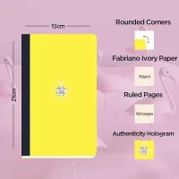 flexbook Smartbook 13 x 21 Ruled Notebook | Yellow Eco Paper Cover | Medium Size Note book | 70gsm Fabriano Ivory Paper | 160 Ruled Pages with Dark Blue Linen Spine…flexbook Smartbook 13 x 21 Ruled Notebook | Yellow Eco Paper Cover | Medium Size Note book | 70gsm Fabriano Ivory Paper | 160 Ruled Pages with Dark Blue Linen Spine…