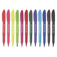 FLAIR Creative Brush Pen With Flexible Tip | Watecolour Effect & Smudge Free Writing | Non-Toxic & Safe For Childrens | A Great Tool For Lettering & Calligraphy | Set of 12 Bright Shades