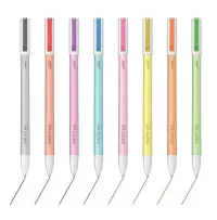 Scrikss Office Smoothie Gel Pen, Upper & Lower Body & Grip Made Of ABS Plastic, ABS Plastic Clip, 0.7mm Gel Refill - Assorted Colours Pens with Respective Coloured Refills - 8 Pieces Set