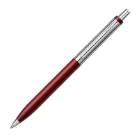 Scrikss 51 Vintage Glossy Burgundy Ball Point Pen, Satin Steel Upper & Lacquered Brass Black Lower Body, Chrome Trims, Click Mechanism, Jumbo Type Refill, Classic Collection for Smooth Writing Office