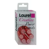 Laurel Power Cylinder Fridge Strong Magnet 14x25mm for Fridge Door Magnetic Map Screen Door Bulletin Notice White Board Attach Note Card Pen Scissors Keys to Filing Cabinet 6 Pieces Red Colour