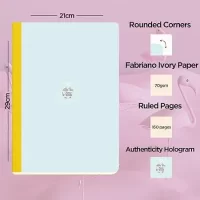 flexbook Smartbook 21 x 29 Ruled Notebook | Light Blue/Green Eco Paper Cover | A4 Size Note book | 70gsm Fabriano Ivory Paper | 160 Ruled Pages with Yellow Linen Spine…