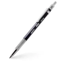 Aristo FMS 2 mm Retractable Black Clutch Mechanical Pen Pencil for Writing Drawing Doodling Outline Sketching for School Office, Lead Hardness Indicator, Push Button Sharpener, Hexagonal Body