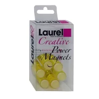 Laurel Power Cylinder Fridge Strong Magnet 14x25mm for Fridge Door Magnetic Map Screen Door Bulletin Notice White Board Attach Note Card Pen Scissors Keys to Filing Cabinet 6 Pieces Yellow Colour