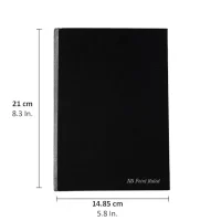 PUKKA PAD Black Casebound A5 Pad, Single Ruled, 192 Pages, 90 GSM