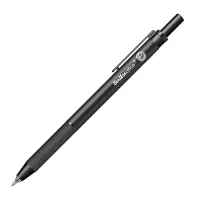 Scrikss Twist 0.7mm Mechanical Pencil with Lead, Matte Black Plated Aluminium Body, Interchangeable Mini Eraser, Push Mechanism, Retractile Function - Black