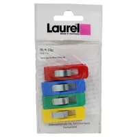 Laurel Assorted Colours Multi Clip Taifun - 15x50mm Strong Durable Light Spring Clips Clamp for Stacking Paper Magazines Holding Documents Shopping List Maps Sealing Closing Packaging Bags - 4 Clip