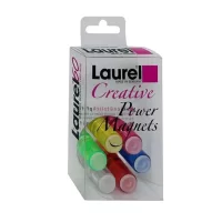 Laurel Power Cylinder Fridge Strong Magnet 14x25mm for Fridge Door Magnetic Map Screen Door Bulletin Notice White Board Attach Note Card Pen Scissors Keys to Filing Cabinet 6 Pieces Assorted Colours