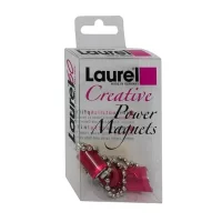 Laurel Power Cylinder Strong Magnet with Chain 14x25mm for Fridge Door Magnetic Map Screen Door Bulletin Notice White Board Attach Note Card Pen Scissors Keys to Filing Cabinet 3 Pieces Pink Colour