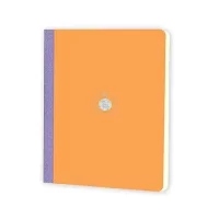 Flexbook Smartbook Series Orange Ruled Note book with Purple Closure used for Travelling Offices Writing, 17x24cm Large Size 70gsm Ivory Paper, 160 Pages, Bookmark, Inner Paper Pocket