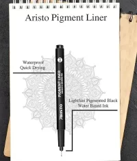 Aristo 0.05, 0.1, 0.2, 0.3, 0.4, 0.5mm Pigment Liner Quick Drying Light & Water-Resistant Highly Pigmented Black Ink, Ideal for Technical Drawing Sketching Illustration Outline Handwriting Mandala Pen